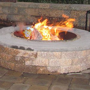 One of our most popular firepits. Great finished look with beautiful wetcast caps, and It’s available in several different colors.