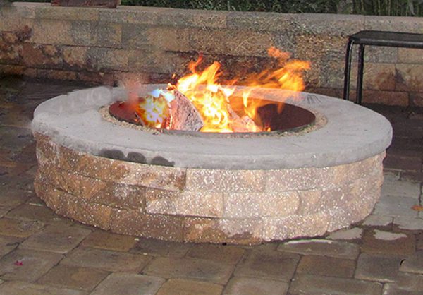 One of our most popular firepits. Great finished look with beautiful wetcast caps, and It’s available in several different colors.